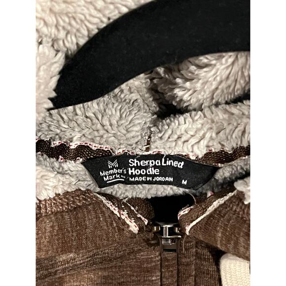 Members Mark Sherpa Lined Zip Up Hoodie Mens M - Picture 3 of 3